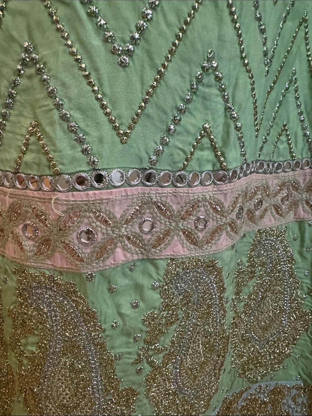 Khaadi Khaas mukaish work gorgeous pastel colors embellished dress. Size 14 - Picture 7 of 16